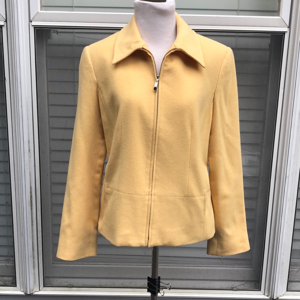 Louben Yellow Front Zip Pea Coat size 10